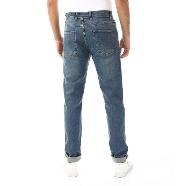 Slim Fit Plain Blue Jeans