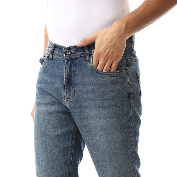 Slim Fit Plain Blue Jeans