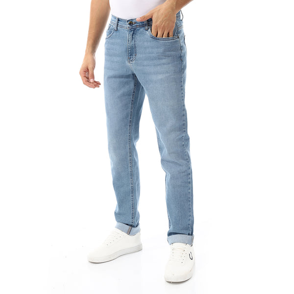 Slim Fit Plain Light Blue Jeans