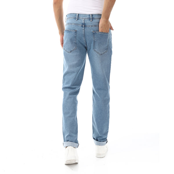 Slim Fit Plain Light Blue Jeans