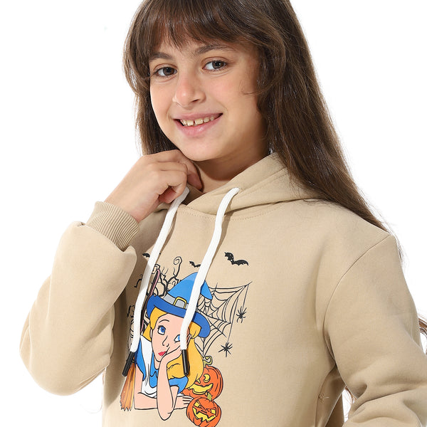 Printed_Girls_Hoodie_With_Pocket_-_Beige