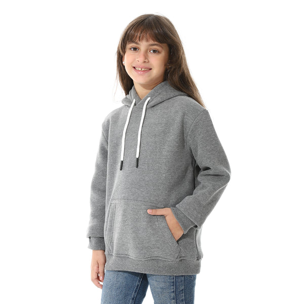 Printed_Girls_Hoodie_With_Pocket_-_Dark_Grey