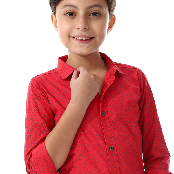 Squares_Long_Sleeves_Boys_Shirt_Red
