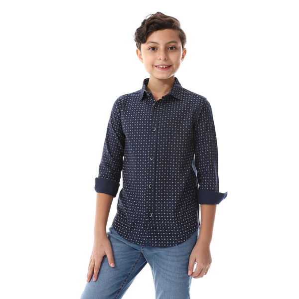 Self_Pattern_Navy_Blue_Boys_Shirt