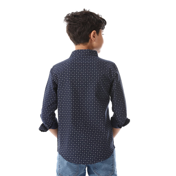 Self_Pattern_Navy_Blue_Boys_Shirt