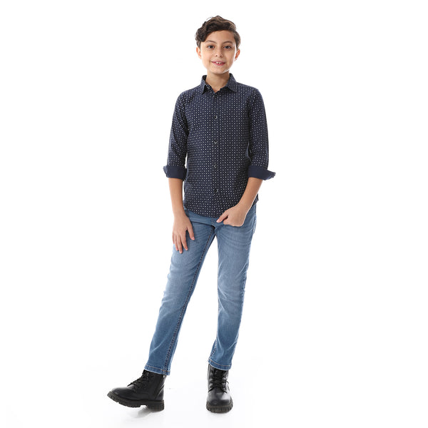 Self_Pattern_Navy_Blue_Boys_Shirt