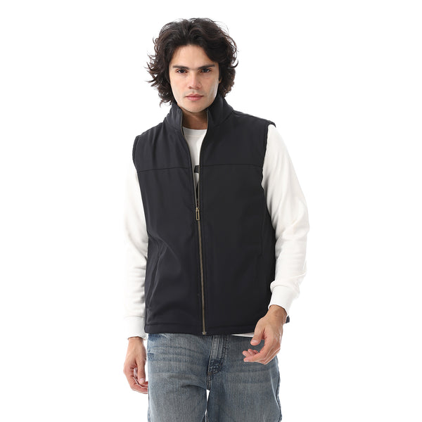 Zip_Through_Neck_Plain_Padded_Vest_-_Black