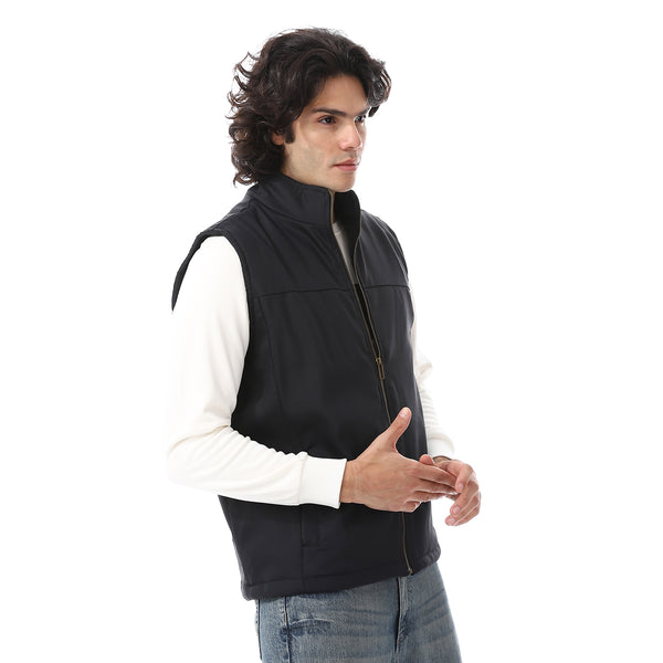 Zip_Through_Neck_Plain_Padded_Vest_-_Black