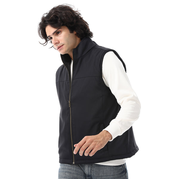 Zip_Through_Neck_Plain_Padded_Vest_-_Black