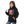 Black Printed Fleeced Girls Hoodie