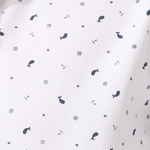 White_And_Navy_Blue_Long_Sleeves"whale"_Boys_Shirt