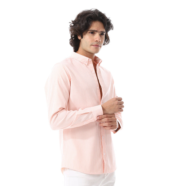 Candy_Stripes_Pattern_Turn_Down_Collar_Shirt_-_White_&_Orange