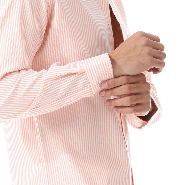 Candy_Stripes_Pattern_Turn_Down_Collar_Shirt_-_White_&_Orange