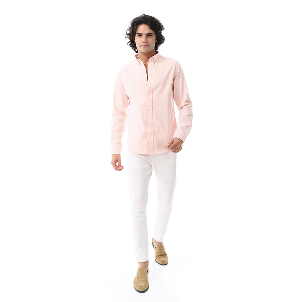 Candy_Stripes_Pattern_Turn_Down_Collar_Shirt_-_White_&_Orange