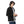 Black Turn Down Collar Padded Gabardine Jacket