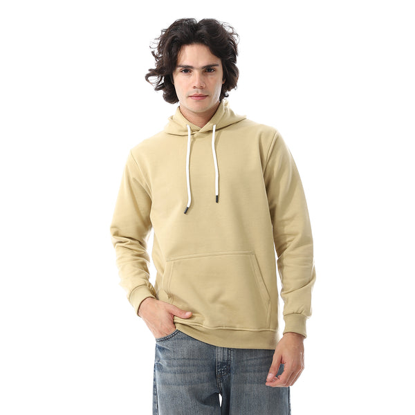 Khaki_Long_Sleeves_Fleeced_Hoodie