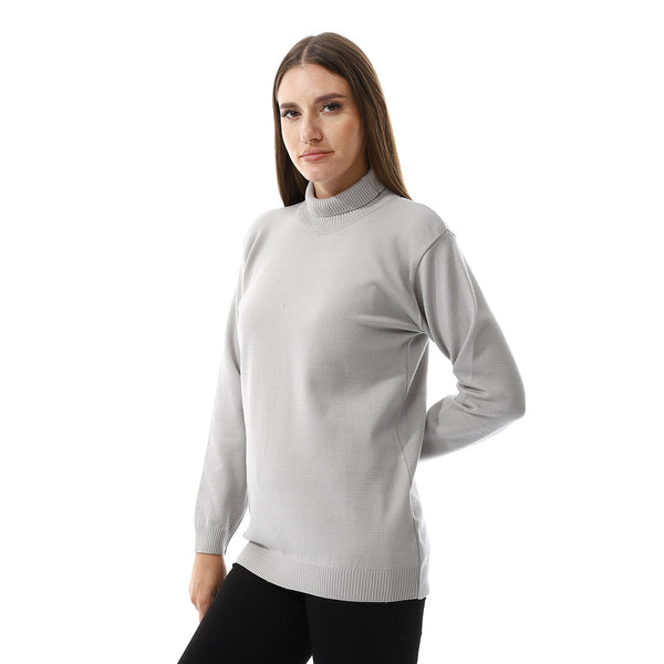 Long Sleeves Slip On Pullover - Light Grey