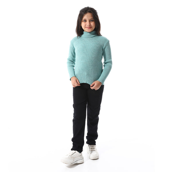 Turtle_Neck_Ribbed_Girls_Pullover_-_Mint_Green