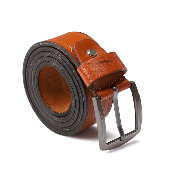 Plain Caramel Brown Single Loop Belt