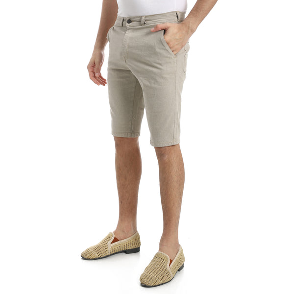 Beige_Regular_Fit_Gabardine_Shorts