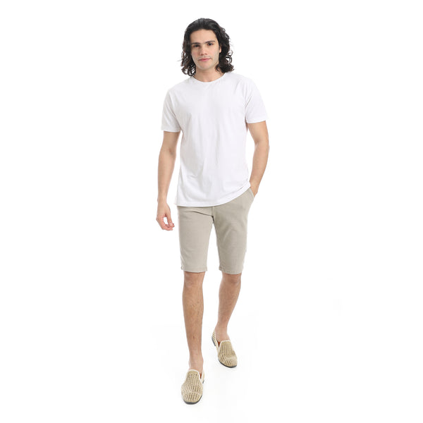 Beige_Regular_Fit_Gabardine_Shorts