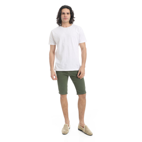 Dark_Olive_Regular_Fit_Gabardine_Shorts