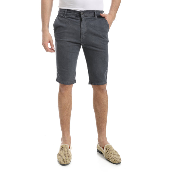 Iron_Grey_Regular_Fit_Gabardine_Shorts