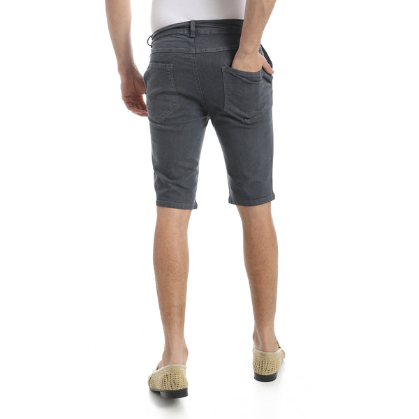 Iron_Grey_Regular_Fit_Gabardine_Shorts