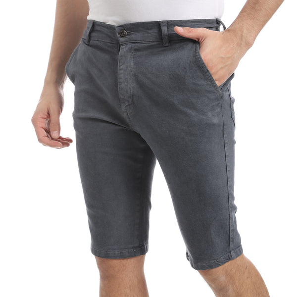Iron_Grey_Regular_Fit_Gabardine_Shorts