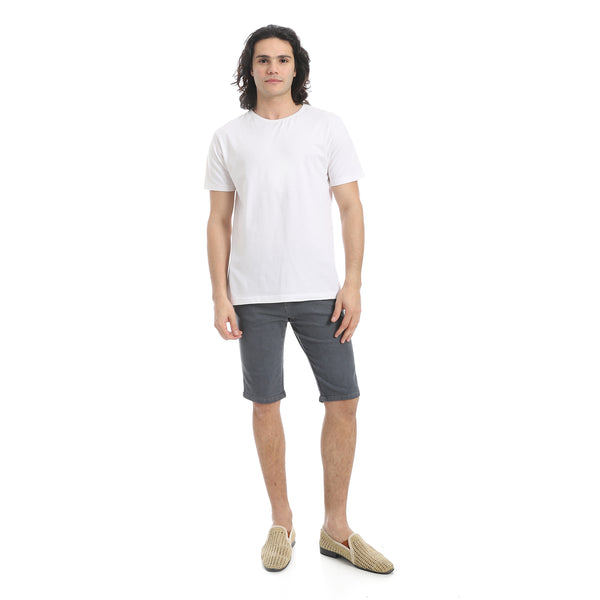 Iron_Grey_Regular_Fit_Gabardine_Shorts