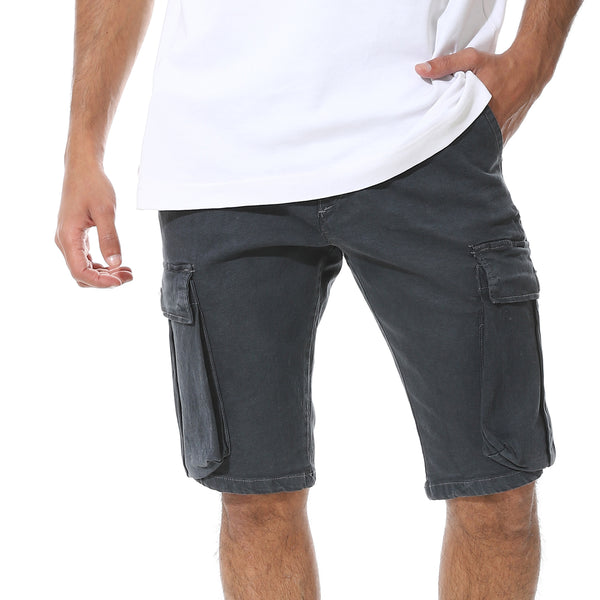 Casual_Zipper_&_Button_Cargo_Short_-_Grey