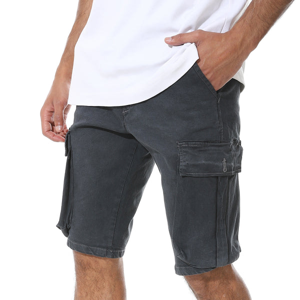 Casual_Zipper_&_Button_Cargo_Short_-_Grey