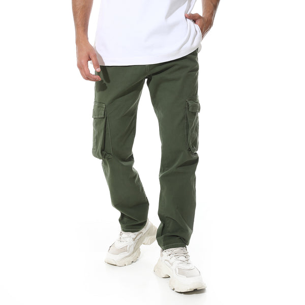 Cargo_Elastic_Waist_With_Drawstring_Pants_-_Olive