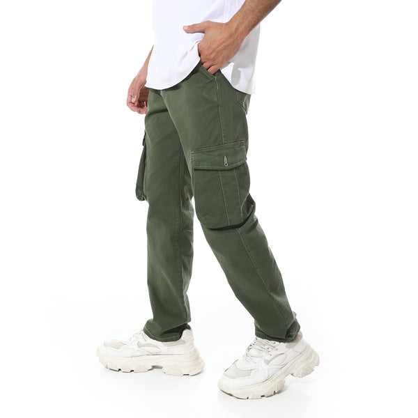 Cargo_Elastic_Waist_With_Drawstring_Pants_-_Olive