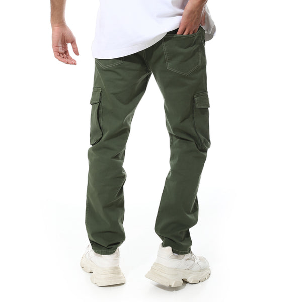 Cargo_Elastic_Waist_With_Drawstring_Pants_-_Olive