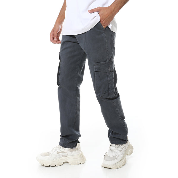 Cargo_Dark_Grey_Casual_Pants_With_Pockets