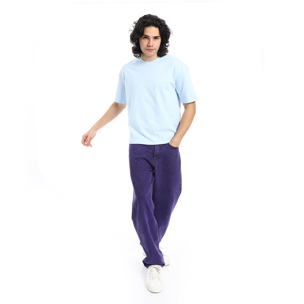 Light_Baby_Blue_Crew_Neck_Short_Sleeves_T-Shirt