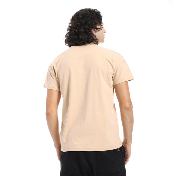 Beige_Crew_Neck_Short_Sleeves_T-Shirt