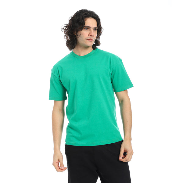 Green_Crew_Neck_Short_Sleeves_T-Shirt