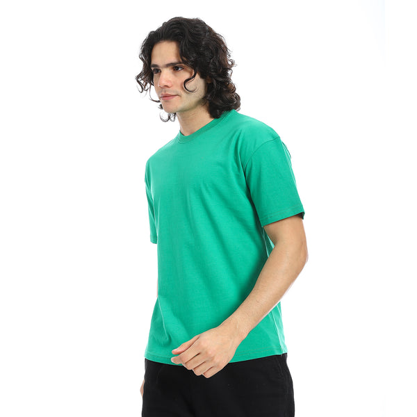 Green_Crew_Neck_Short_Sleeves_T-Shirt