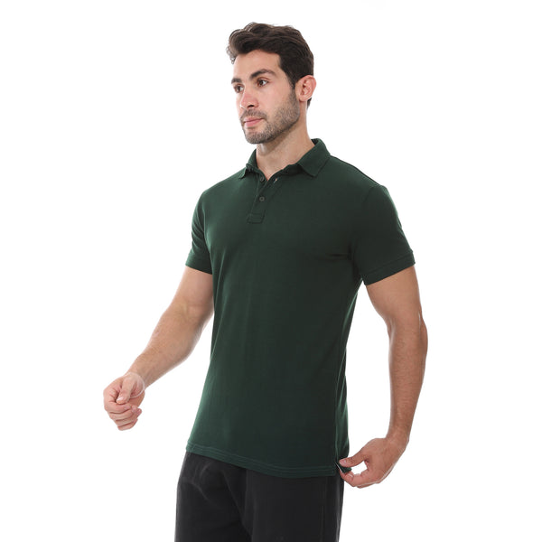 Turn_Down_Collar_Pique_Polo_Shirt-Dark_Green
