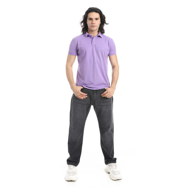 Turn_Down_Collar_Pique_Lilac_Polo_Shirt