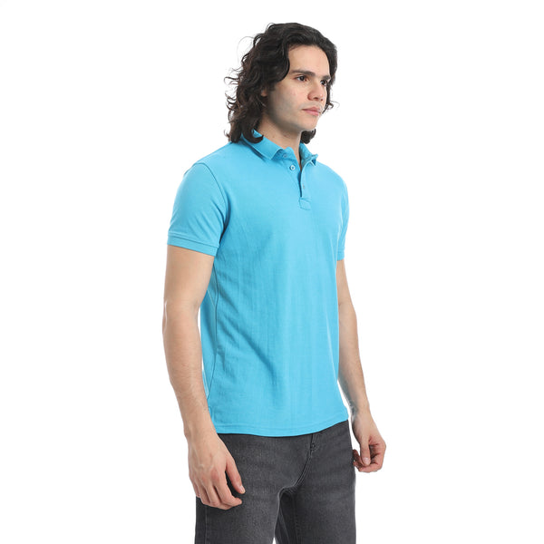 Turn_Down_Collar_Pique_Turquoise_Polo_Shirt