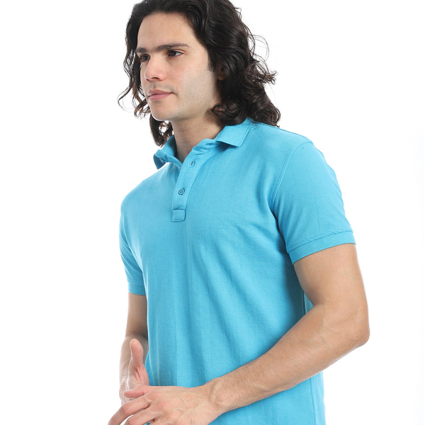Turn_Down_Collar_Pique_Turquoise_Polo_Shirt