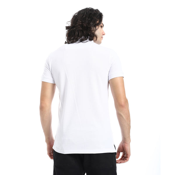 Pique_Pattern_Short_Sleeves_White_Polo_Shirt