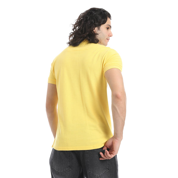 Turn_Down_Collar_Pique_Yellow_Polo_Shirt