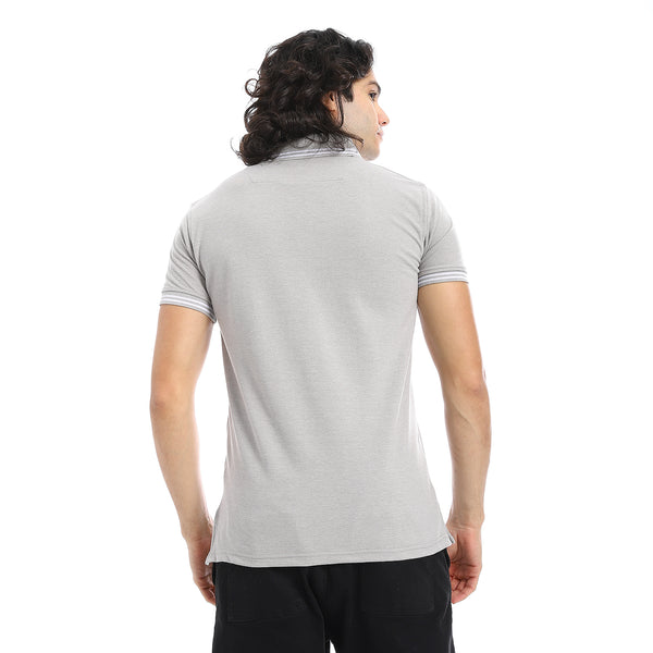 Elite_Stripe_Pique_Polo_Shirt_-_Silver_Grey