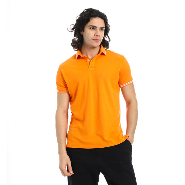 Elite_Stripe_Pique_Polo_Shirt_-_Orange