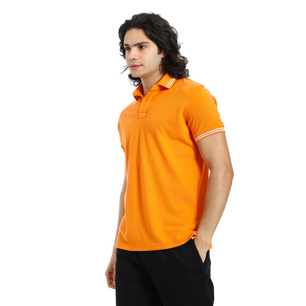 Elite_Stripe_Pique_Polo_Shirt_-_Orange