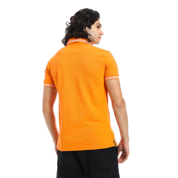 Elite_Stripe_Pique_Polo_Shirt_-_Orange